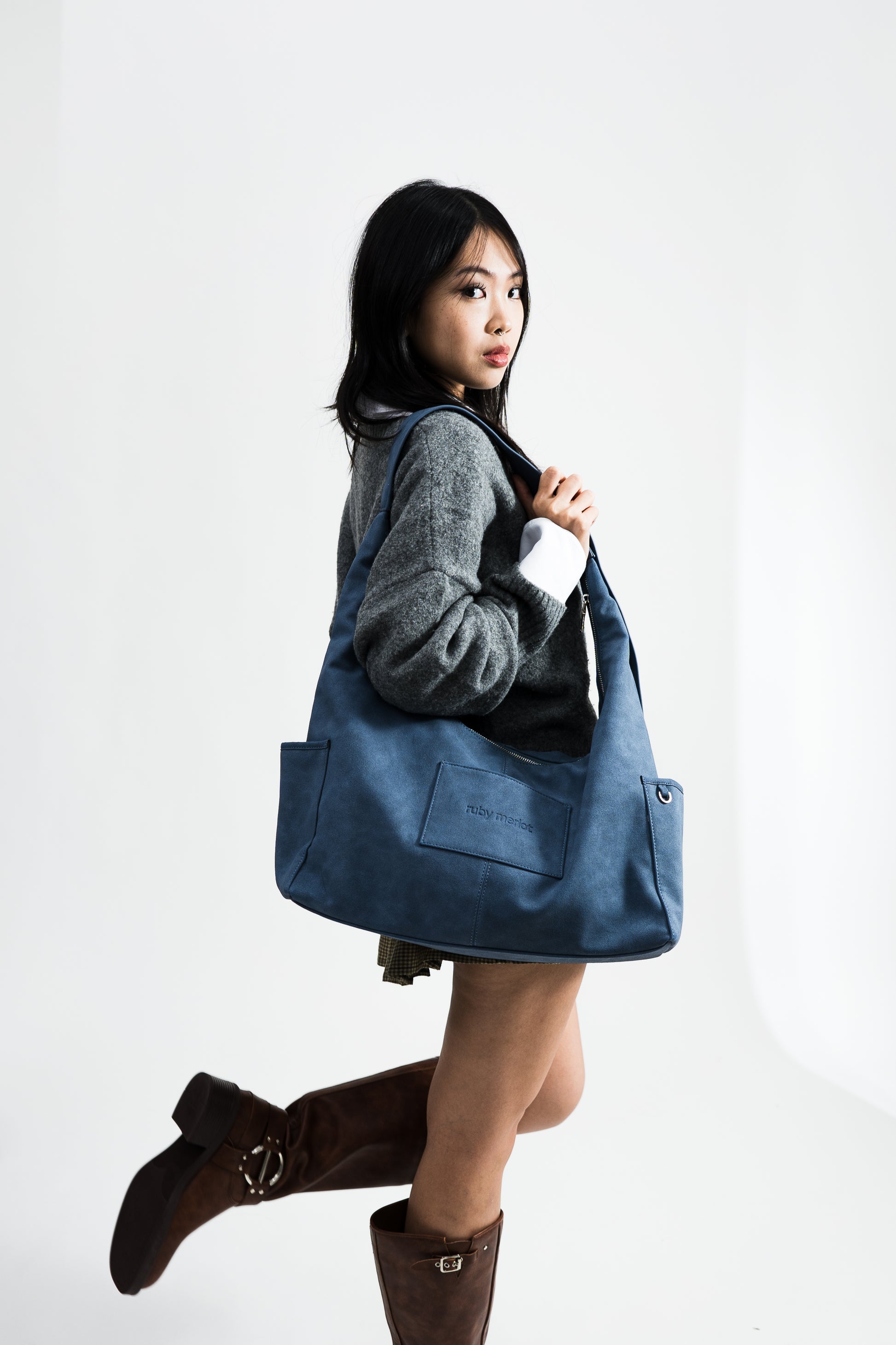 The Classic Ruby Bag - L, DENIM