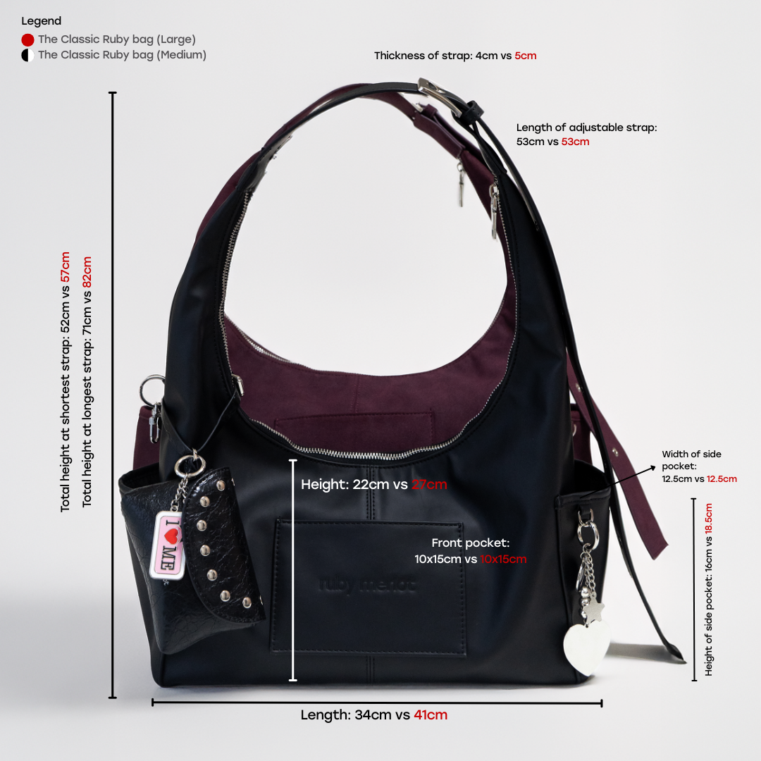 The Classic Ruby Bag - M, BLACK